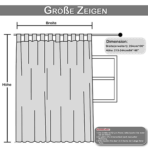 BTTO V&G Outdoorgardine Ösenvorhang Verdunkelungsvorhang Schlaufen günstig online kaufen