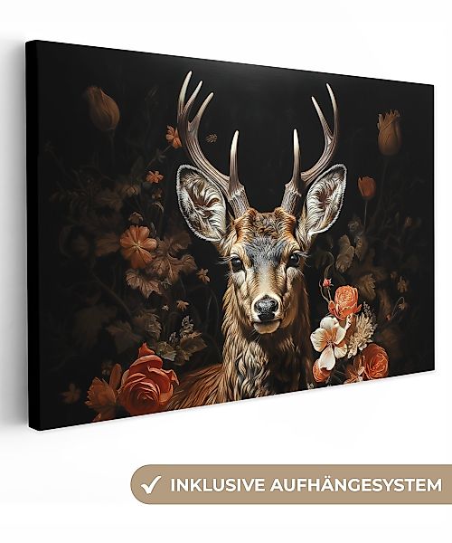 OneMillionCanvasses® Leinwandbild Hirsch - Tier - günstig online kaufen