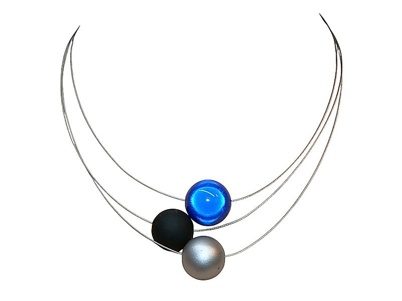 traumschmuck Collier 154b 3reihig Collier schwarz silber matt, Miracle Dunk günstig online kaufen