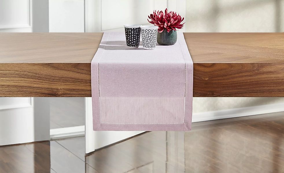 HOME STORY Tischläufer  Blanket Stick - rosa/pink - 100% Baumwolle - 40 cm günstig online kaufen
