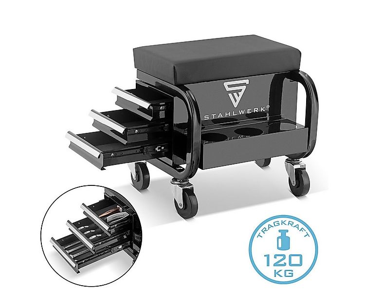 STAHLWERK Werkstattwagen Werkstatthocker MWH-3 ST mit 120 kg Tragkraft, max günstig online kaufen