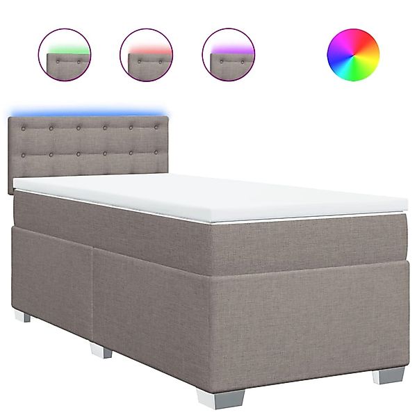 vidaXL Boxspringbett mit Matratze Taupe 90x190 cm Stoff 3288061 günstig online kaufen