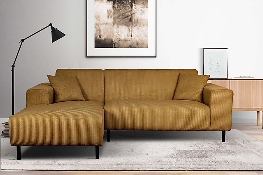Home affaire Ecksofa "ARROS L-Form mit Wellenunterfederung, Maße B/T/H: 235 günstig online kaufen