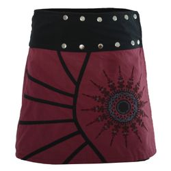 PUREWONDER Wickelrock Damen Rock mit Mandala-Blume günstig online kaufen