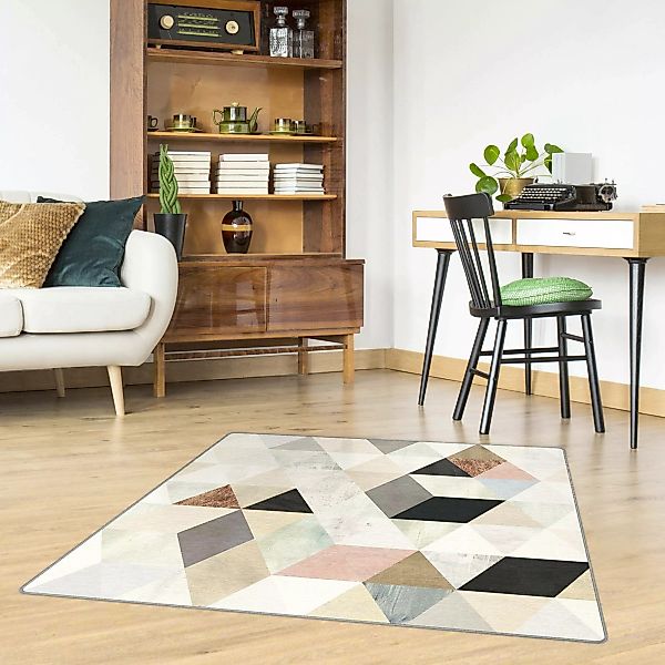 Teppich Aquarell-Mosaik mit Dreiecken I günstig online kaufen