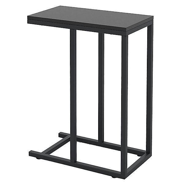Costway Beistelltisch C-Form Sofatisch mit Metallgestell Schwarz günstig online kaufen