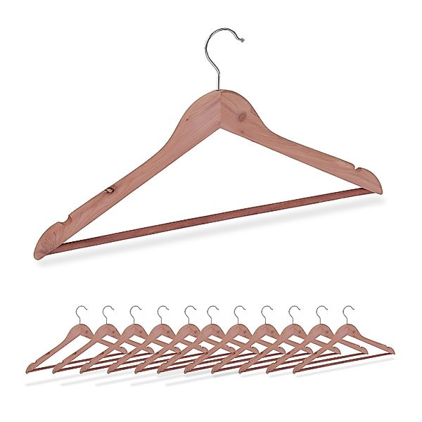 relaxdays Kleiderbügel Zedernholz 12er Set, (12-tlg) günstig online kaufen