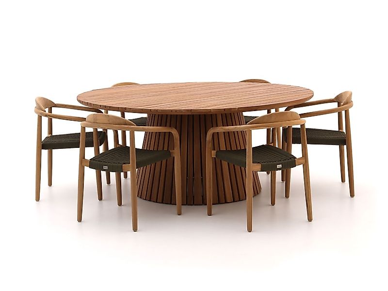 Bellagio Berbaro/Santa Severina ø180 cm Gartenmöbel-Set 7-Teilig Stapelbar günstig online kaufen