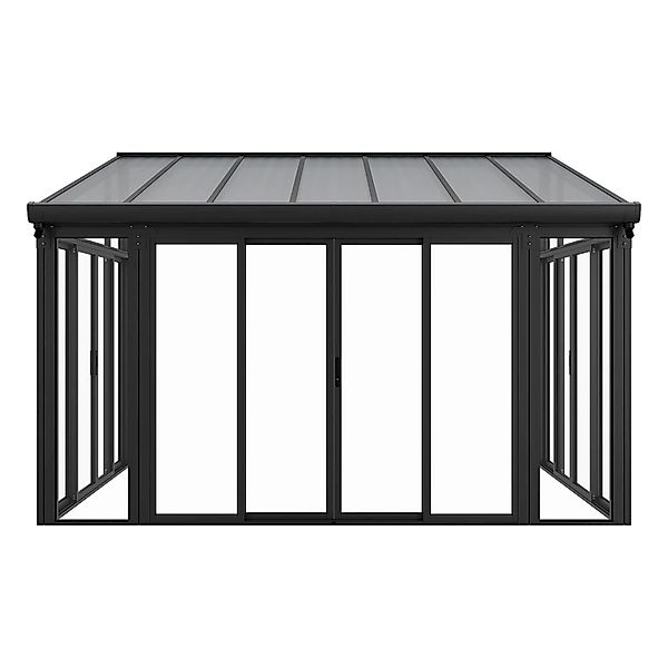 Juskys Wintergarten, Aluminium, verschließbar, inkl. Regenrinne, UV Schutz günstig online kaufen