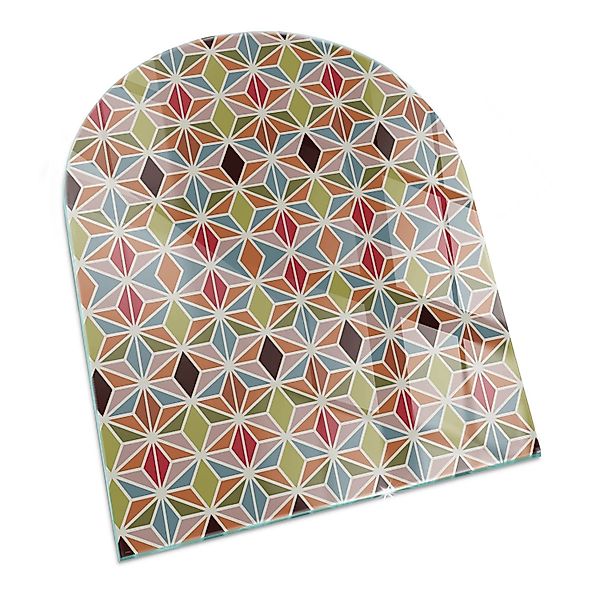 Tulup Glasplatte für Kamin Polygonale Muster in Einem Raster Glasplatte unt günstig online kaufen