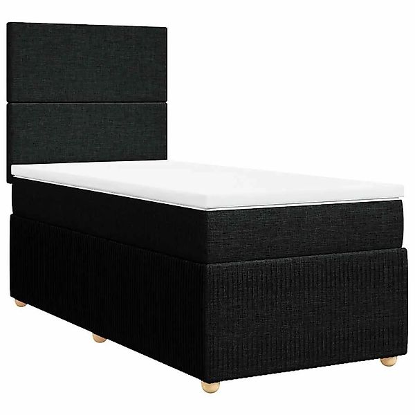 vidaXL Boxspringbett mit Matratze Schwarz 80x200 cm Stoff 3294178 günstig online kaufen