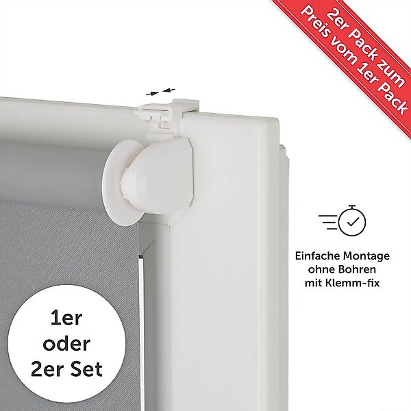 Doppelrollo Verdunklungsrollo - Klemmfix ohne Bohren, günstig online kaufen