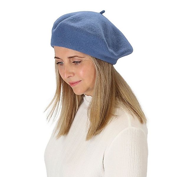 halsüberkopf Accessoires Baskenmütze Filzbaske aus reinem Wollfilz günstig online kaufen