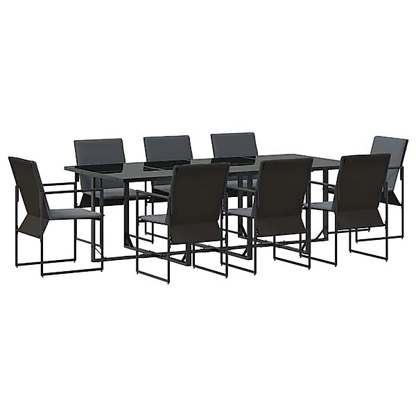 vidaXL Garten Essgruppe 9-Tlg Schwarz Stahl 3335860 günstig online kaufen