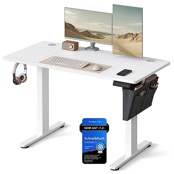 SONGMICS Schreibtisch Höhenverstellbarer elektrisch, 120/140/160/180 cm, günstig online kaufen