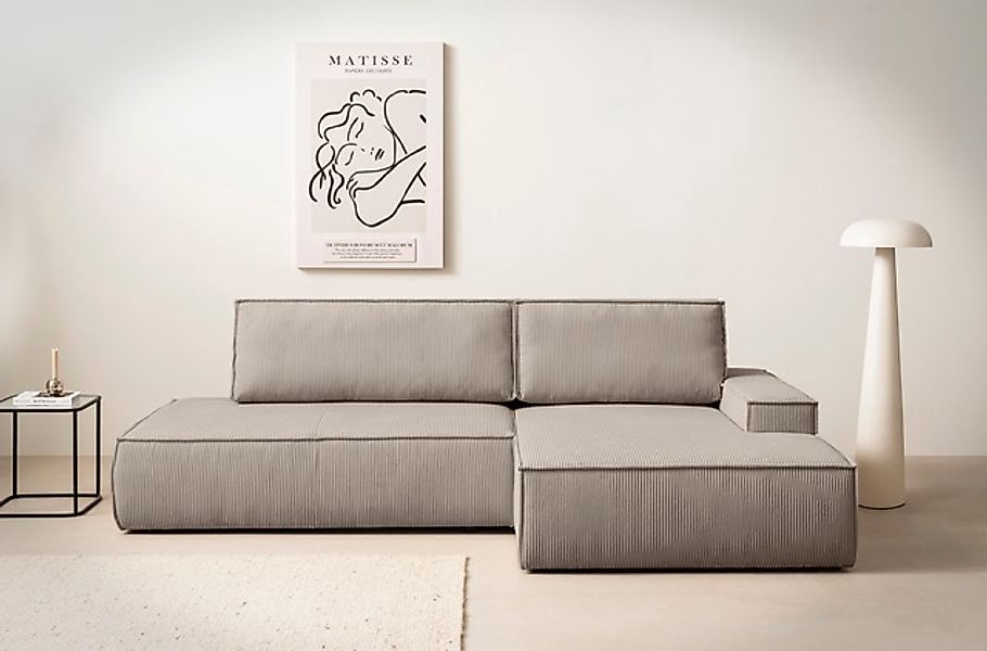 Home affaire Ecksofa »SHERWOOD, Schlafsofa in L-Form offen (275cm), Cord, L günstig online kaufen