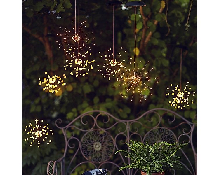 MARELIDA LED Solarleuchte LED Solar Gartendeko FEUERWERK 90 warmweiße LED 2 günstig online kaufen