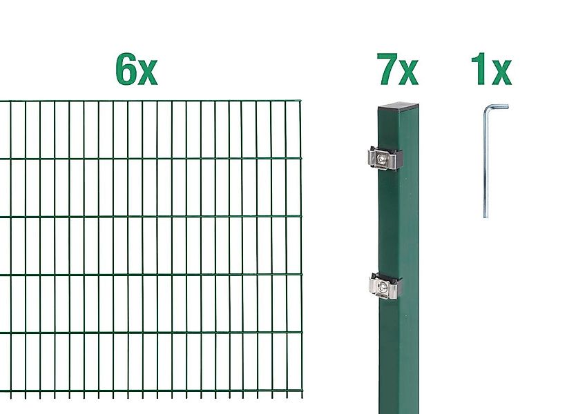 Alberts Doppelstabmattenzaun Grundset, (Set), Höhe: 80-160 günstig online kaufen