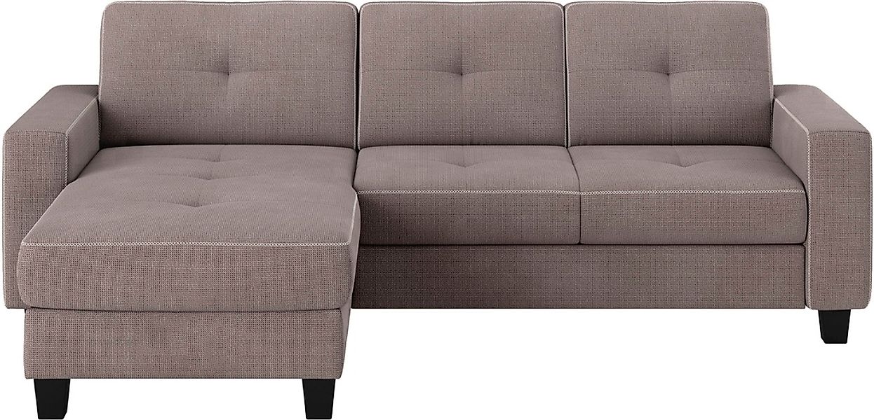 Places of Style Ecksofa "Varese L-Form", Kreuznaht in beige günstig online kaufen