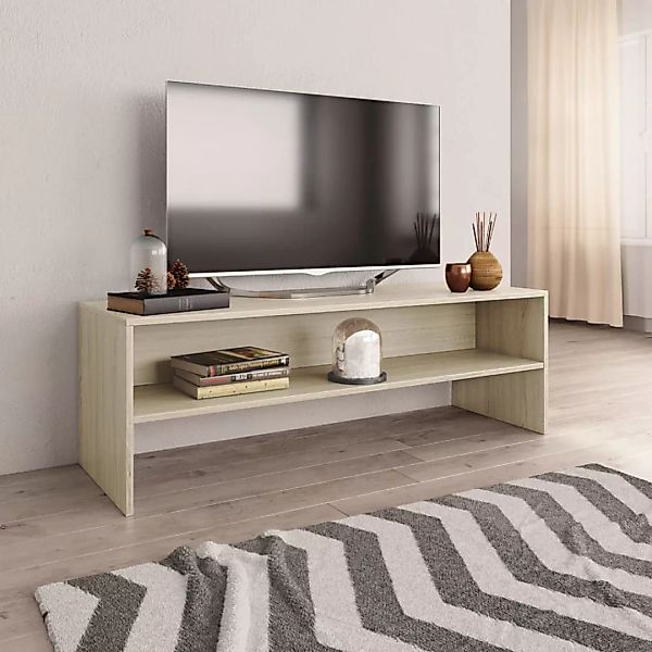 Tv-schrank Weiß Sonoma-eiche 120 X 40 X 40 Cm Spanplatte günstig online kaufen