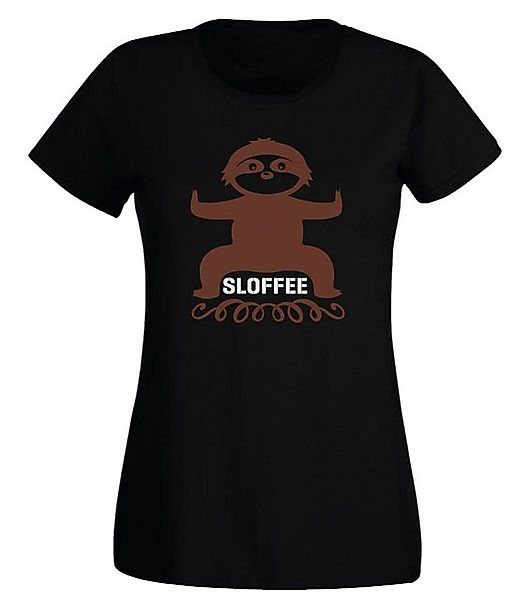 G-graphics T-Shirt Damen T-Shirt - Faultier – Sloffee mit trendigem Frontpr günstig online kaufen