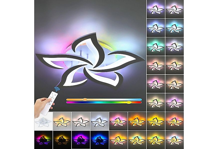 oyajia LED Deckenleuchte Deckenlampe Dimmbar mit Fernbedienung, RGB Hinterg günstig online kaufen