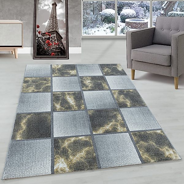 Carpettex Frisé-Teppich Kariert Design, Läufer, Höhe: günstig online kaufen