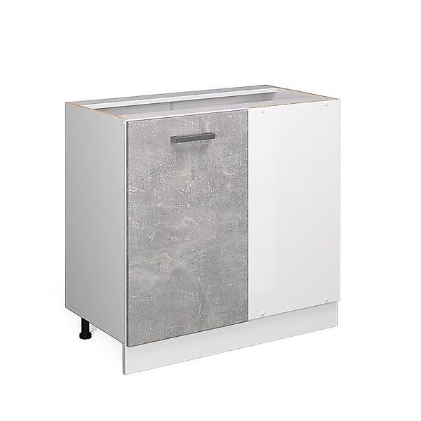 Vicco Eckunterschrank R-Line Küchen Eckschrank Beton/Weiß 86 cm AP Anthrazi günstig online kaufen