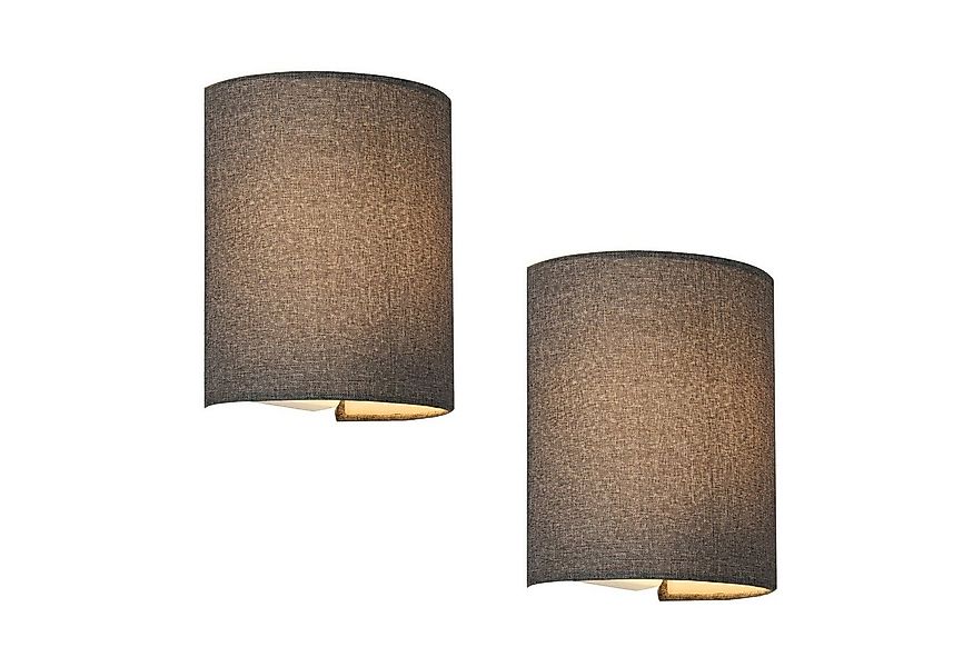 lux.pro Wandleuchte, »Brüssel« 2er Set 1xE27 aus Leinen halbrund Grau günstig online kaufen