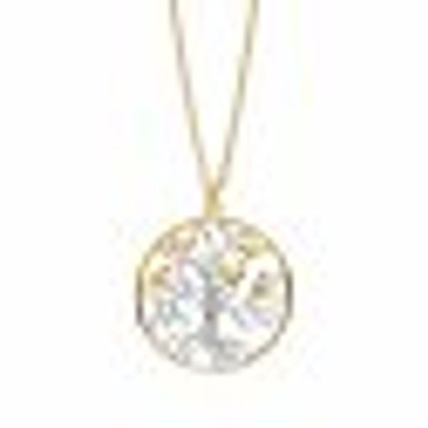 Anhänger mit Kette 925/- Sterling Silber rhodiniert teils vergoldet Lebensb günstig online kaufen