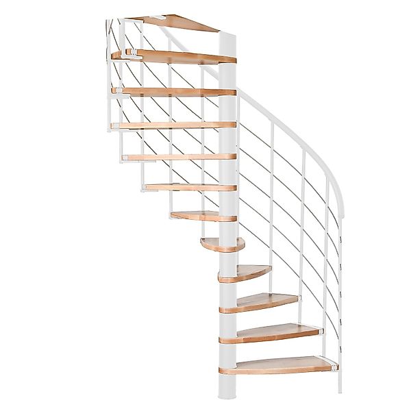 Minka Spindeltreppe Helios Buche-Weiß Raumhöhe bis 305 cm günstig online kaufen