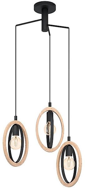 EGLO Hängeleuchte »BASILDON Pendellampe, E27, Stahl, Holz, Vintage, Esstisc günstig online kaufen