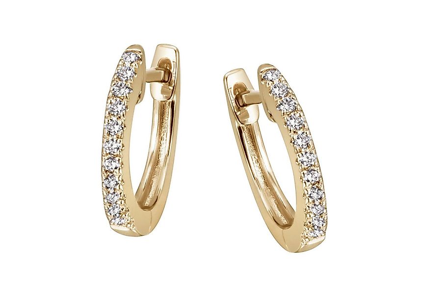 Reflexion Diamonds Klappcreolen rund aus 585 Weiß-oder Gelbgold, Brillantbe günstig online kaufen