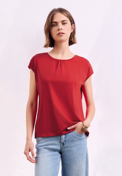 STREET ONE T-Shirt aus elastischem Materialmix günstig online kaufen
