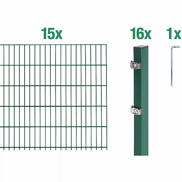 Alberts Doppelstabmattenzaun Grundset, (Set), Höhe: 80-160 günstig online kaufen