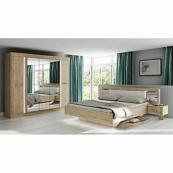 Schlafzimmer-Set 6-tlg Cristal VC-02 von Forestdream Grandson Eiche hell günstig online kaufen