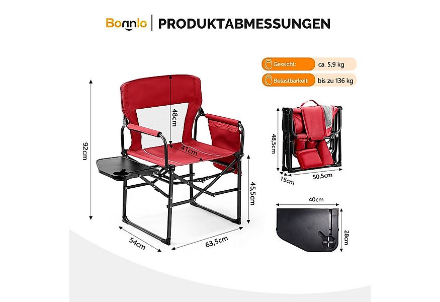 VINGLI Campingstuhl faltbar – Strandstuhl, Klappstuhl leicht mit Getränkeha günstig online kaufen