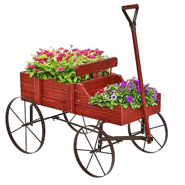 COSTWAY Blumenständer, Pflanzwagen mit 4 Metallrädern günstig online kaufen
