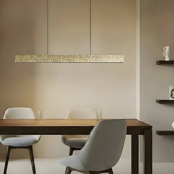 Lucande LED-Hängeleuchte Nivara, 117 cm, gold, Metall günstig online kaufen