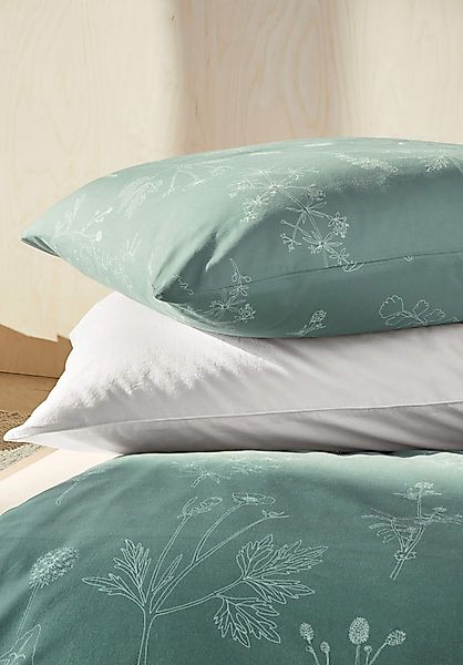 hessnatur Renforcé Bettwäsche-Set LONNO aus Bio-Baumwolle - grün - Größe 13 günstig online kaufen