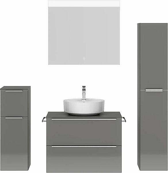 nobilia Badmöbel-Set "Alvene", (4 St., vormontiert, mit Soft-Close), Hochgl günstig online kaufen