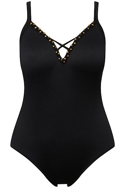 Ulla Popken Badeanzug Badeanzug Perlenband Struktur günstig online kaufen