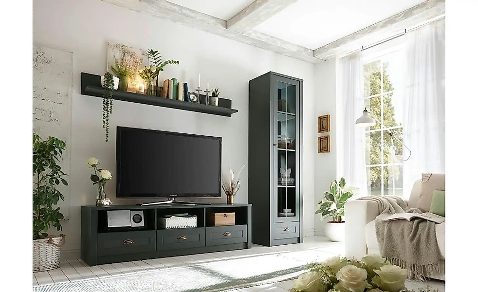 Wohnwand  Verde ¦ grün ¦ Maße (cm): B: 230 H: 198 Kommoden & Sideboards > W günstig online kaufen
