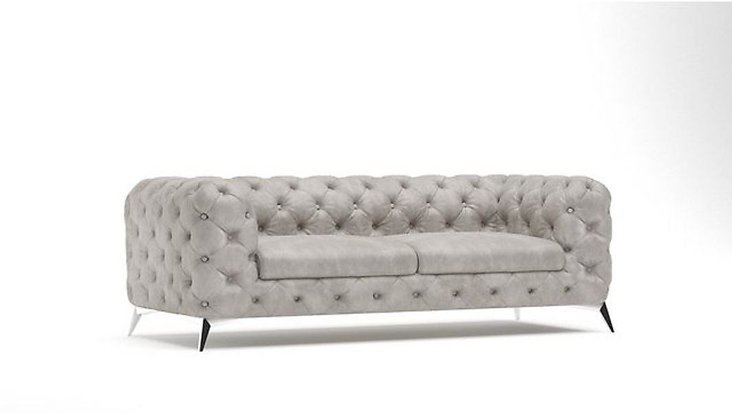 S-Style Möbel Chesterfield-Sofa 3-Sitzer Wanja mit Silber Metall Füßen, 3-S günstig online kaufen