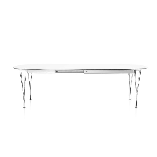Fritz Hansen - B619 Super-elliptischer Tisch ausziehbar - weiß/Laminat mit günstig online kaufen