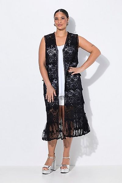 MIAMODA Sommerjacke Weste längere Form Spitze mit Stickerei günstig online kaufen