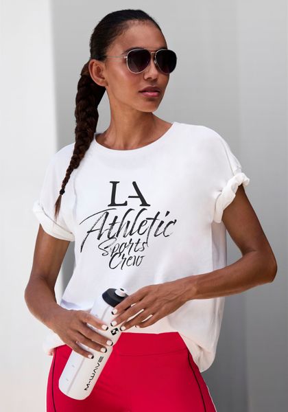 LASCANA ACTIVE T-Shirt im Oversize-Schnitt mit sportlichem Schriftzug günstig online kaufen