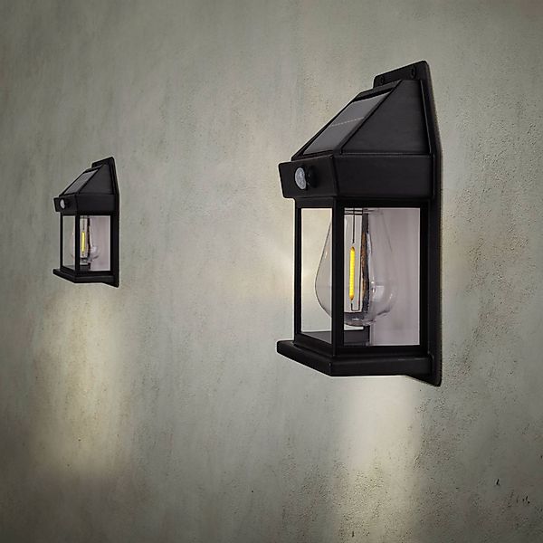 näve Außen-Wandleuchte "MIRA" LED-Modul 2 Stk. 2er Set Solar schwarz, Dämme günstig online kaufen