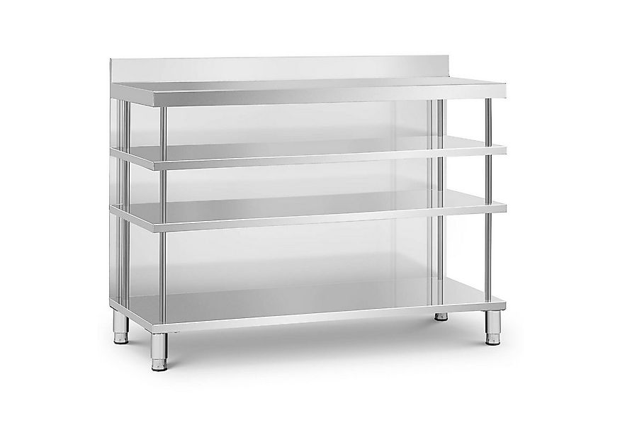 Royal Catering Arbeitstisch Edelstahl Bar-Arbeitstisch 150x60 cm mit Rückwa günstig online kaufen