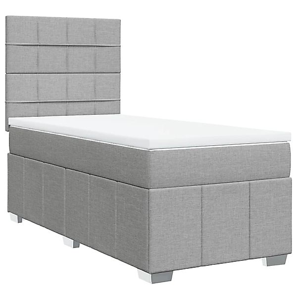 vidaXL Boxspringbett mit Matratze Hellgrau 80x200 cm Stoff 3291495 günstig online kaufen